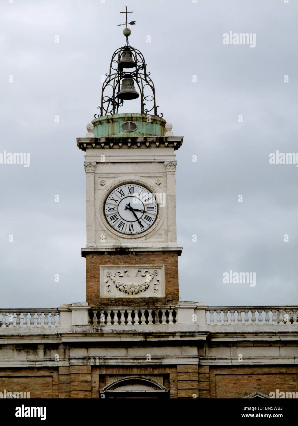 clock tower, Piazza del Popolo Ravenna Stock Photo