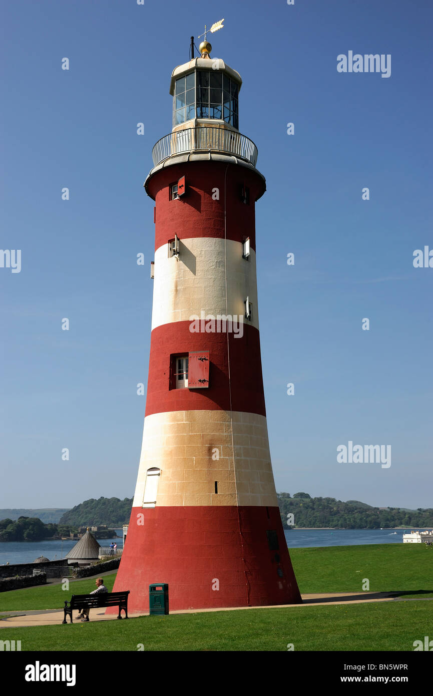 Smeaton's Tower, Plymouth Hoe, Devon, England Stock Photo