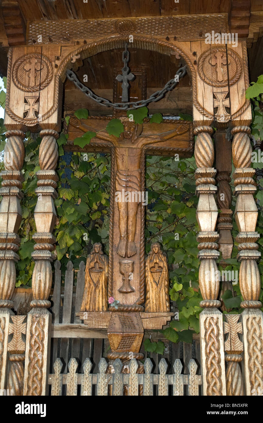 Religious Wood Carving Romanian Wood Carving Stock Photo