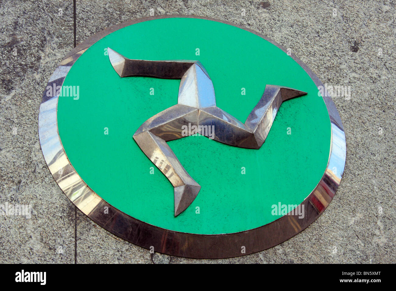 Symbol of Isle of Man Bank on bank building in Douglas, Isle of Man Stock Photo Alamy