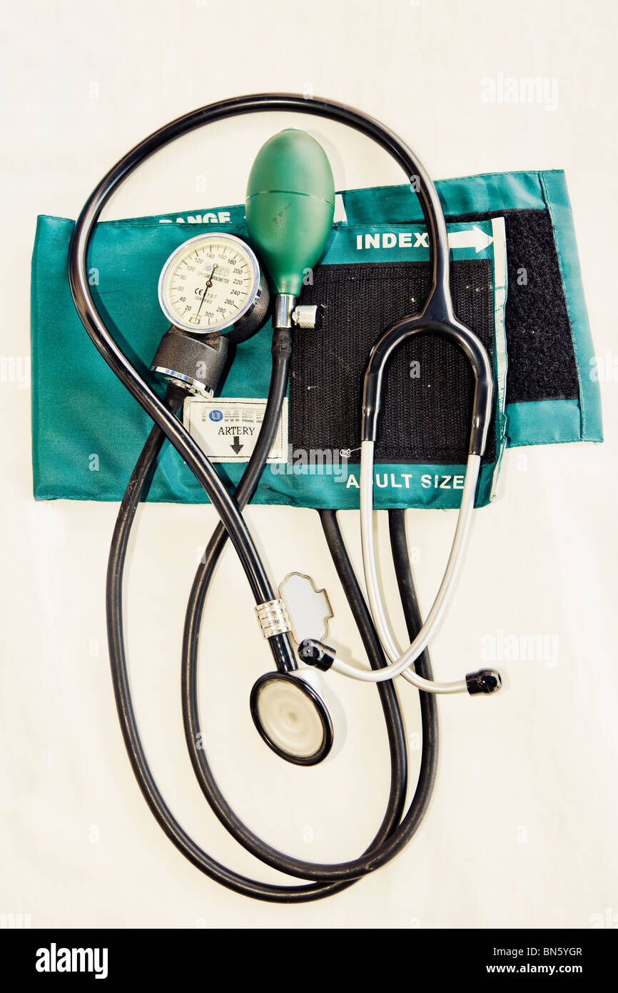 A sphygmomanometer or blood pressure gauge for testing blood pressure