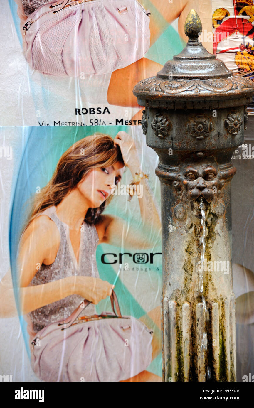 A drinking fountain in the San Marco Sestiere of Venice Stock Photo