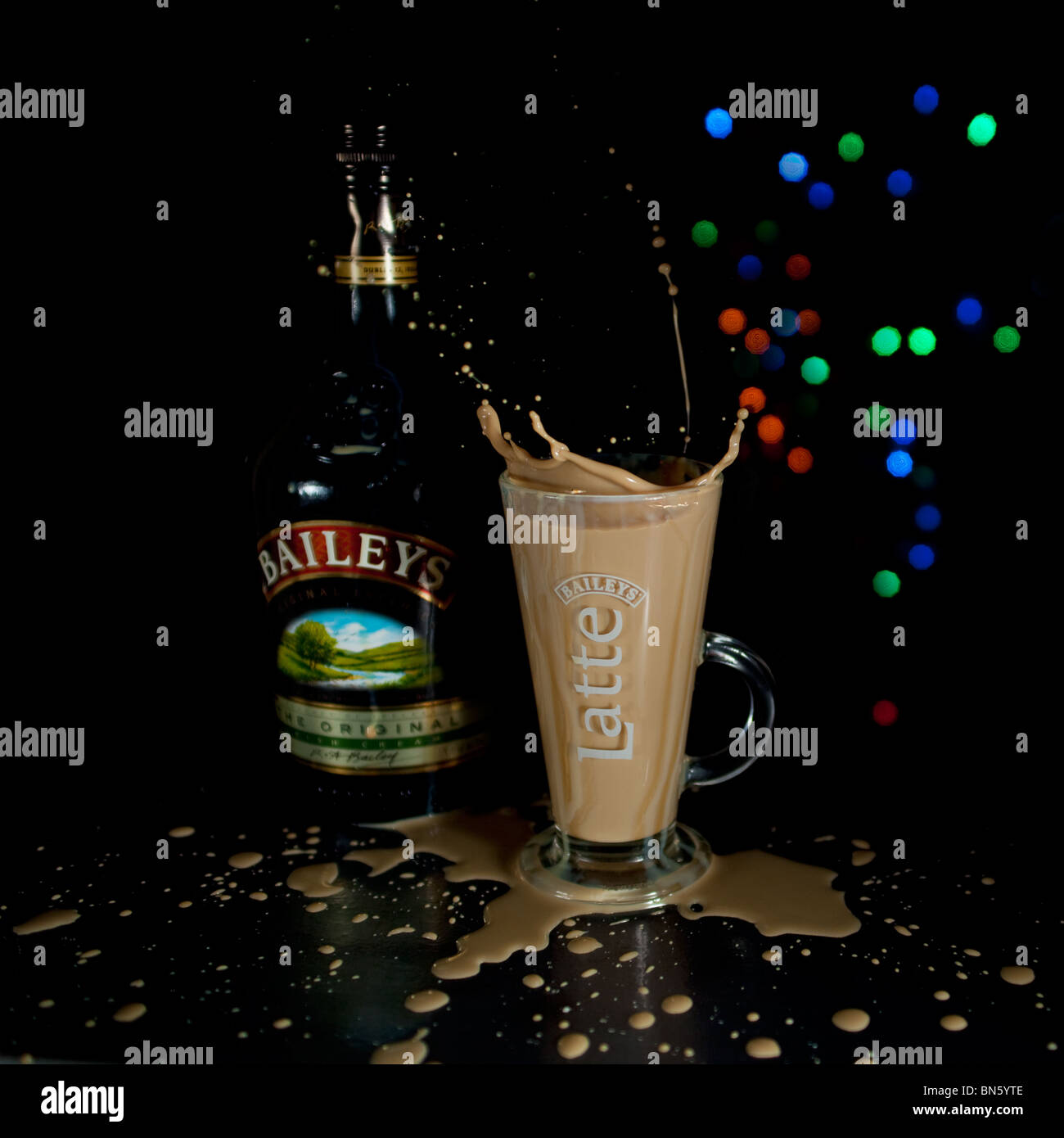 Baileys Coffee splash Stock Photo