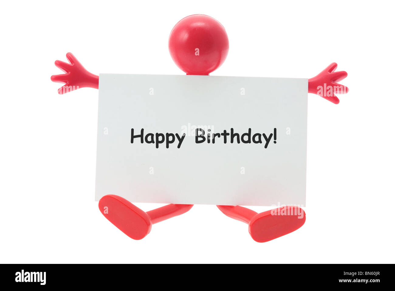 Rubber Figure with Birthday Card Stock Photo