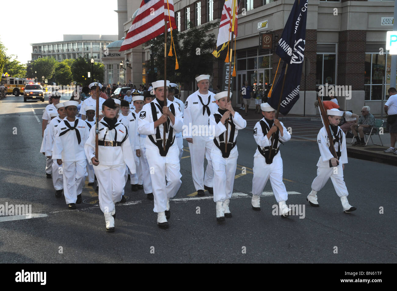 U.S. Navy sailors in formation, 4th of July parade, Boston, Massachusetts  Stock Photo - Alamy