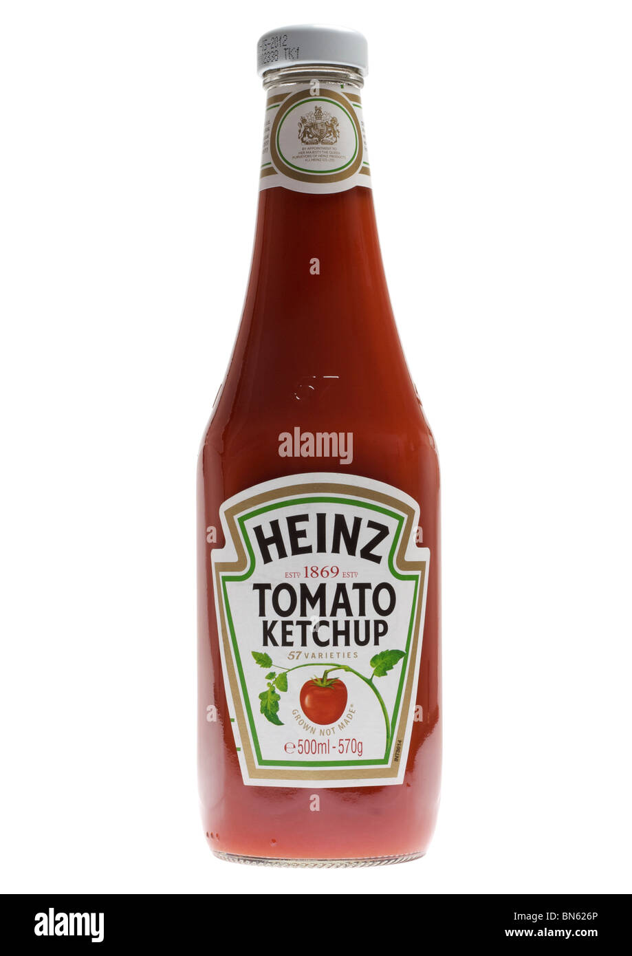 Bottle of heinz tomato ketchup on white background Stock Photo