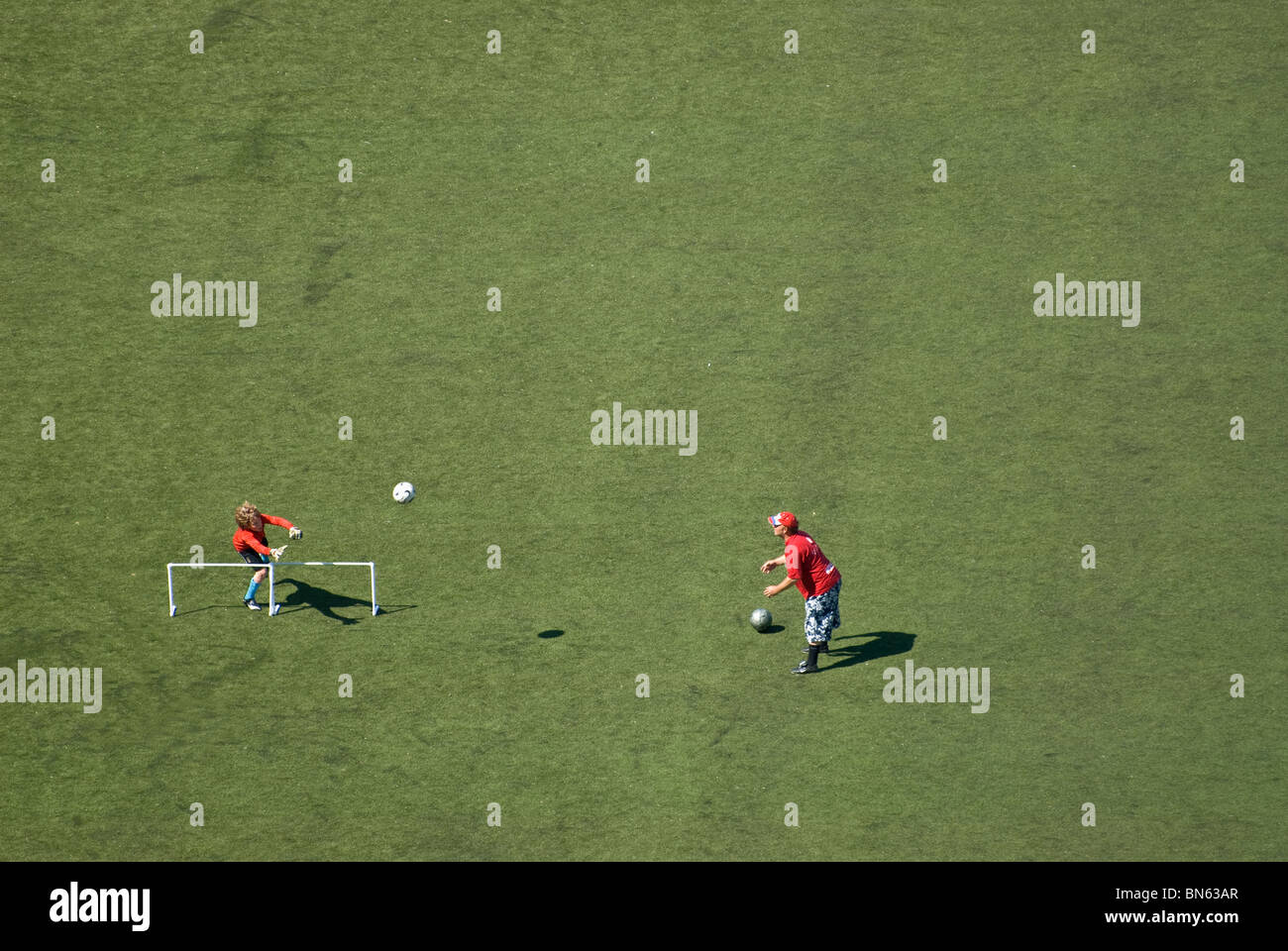 Young goalkeeper training Stock Photo Alamy
