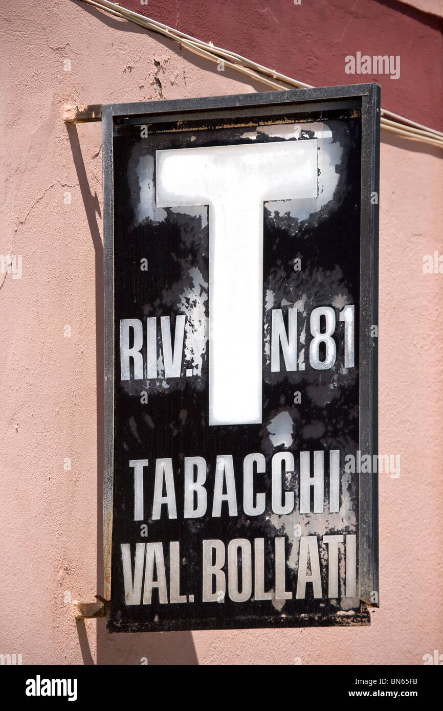 Tabacchi (Tobacconists) Sign Italy Stock Photo