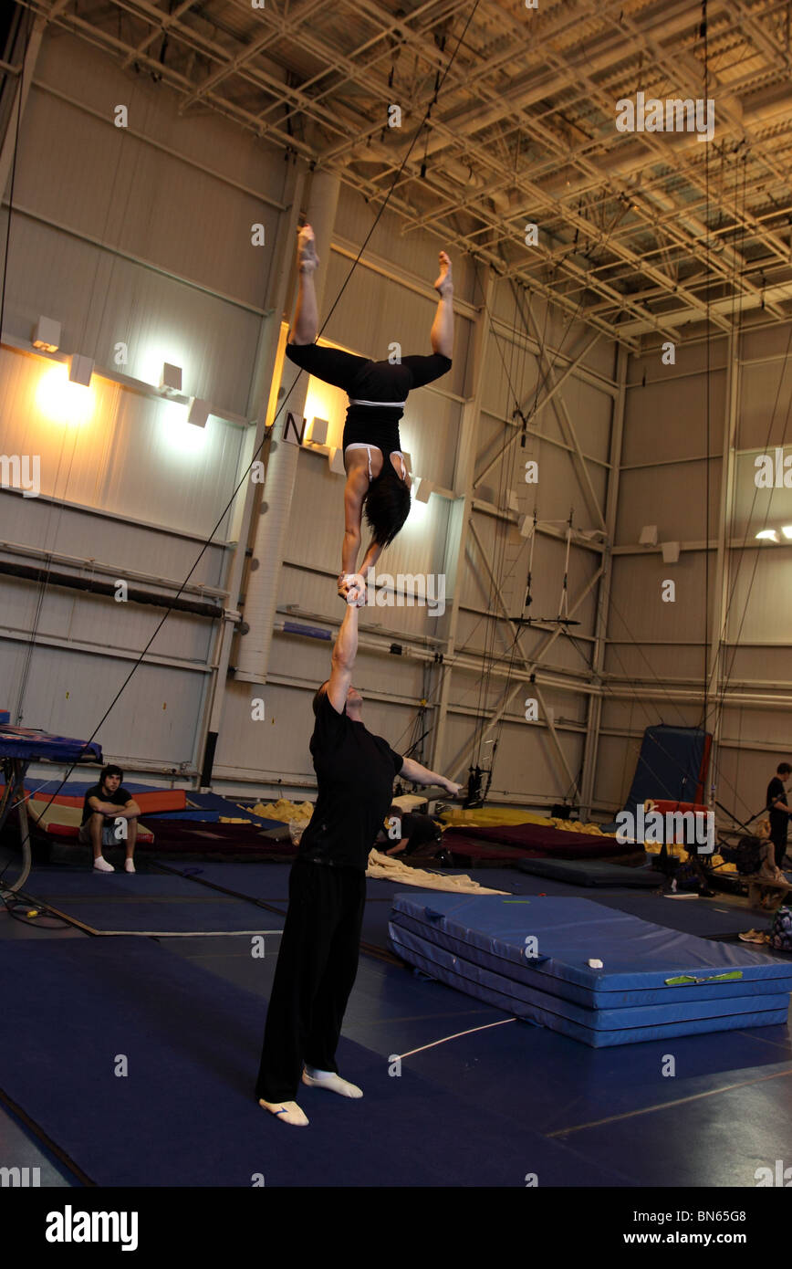 Cirque du Soleil training session Montreal Stock Photo