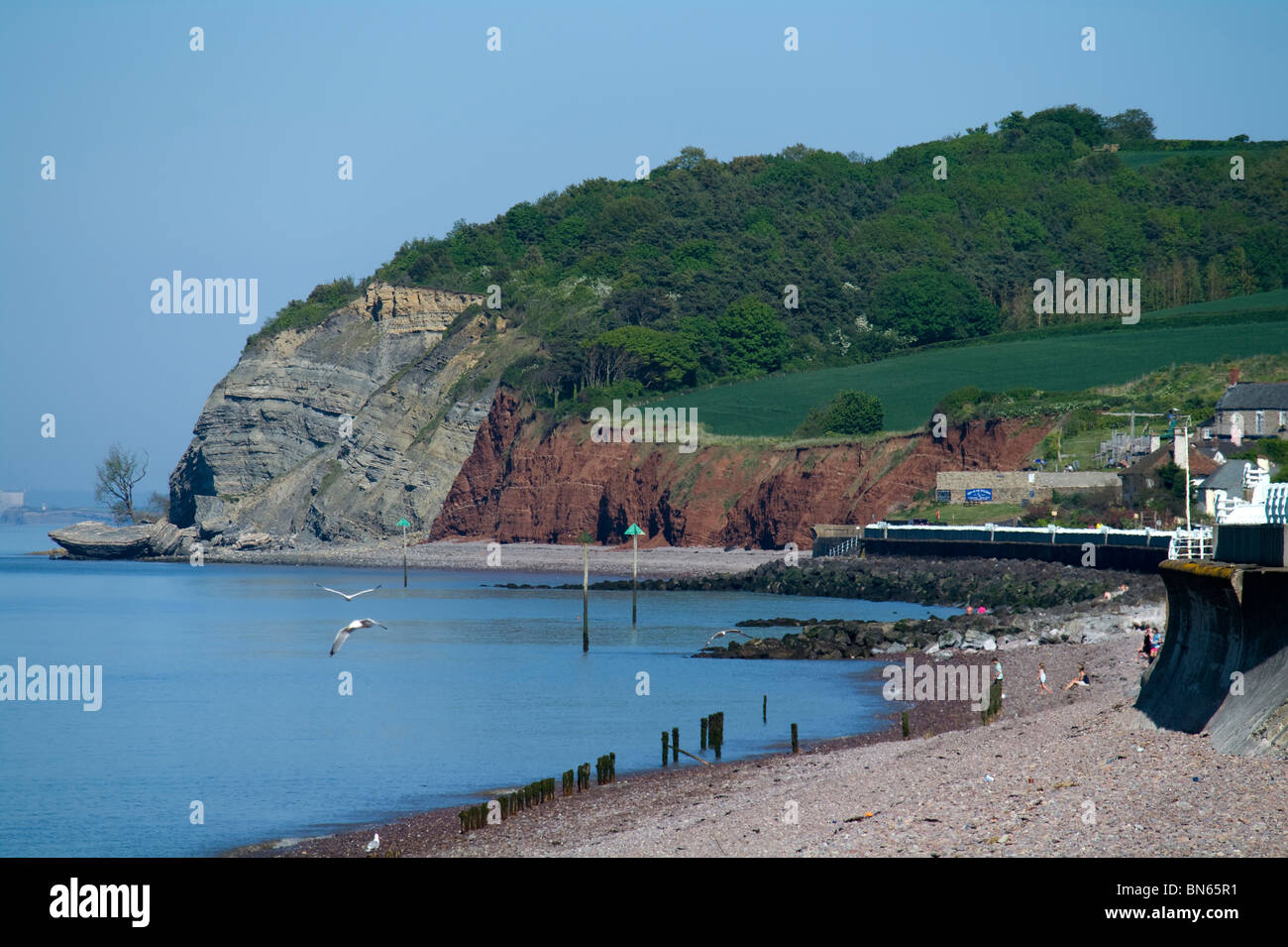 blue anchor bay holiday resort somerset coast uk Stock Photo Alamy