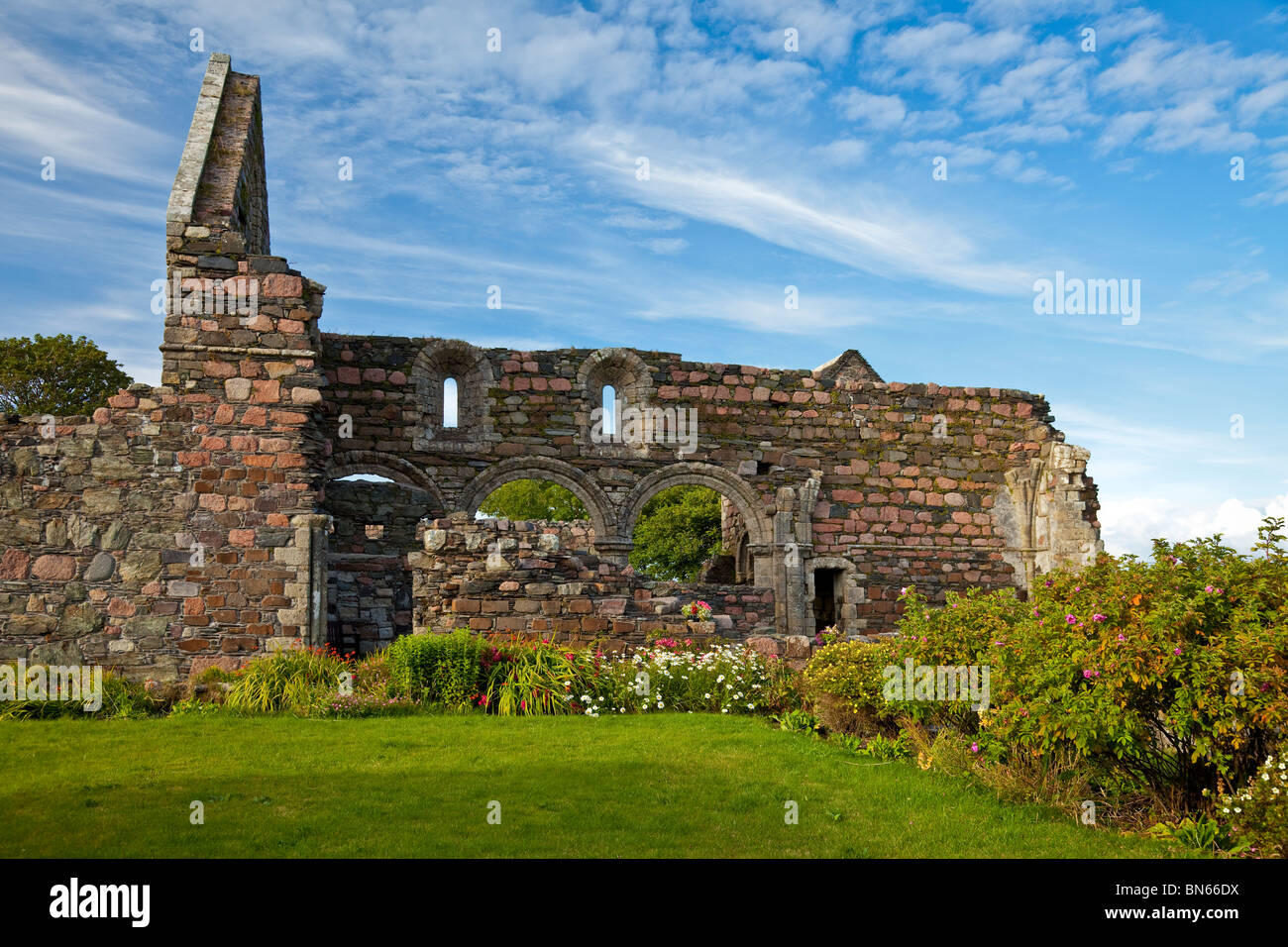 The ruined nunnery on the Island of Iona. Founded c1200 AD, and was used by Augustinian nuns until the Reformation. Stock Photo