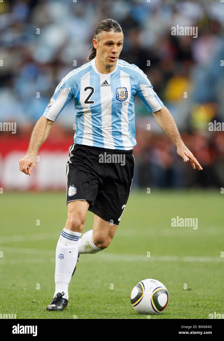 MARTIN DEMICHELIS ARGENTINA V GERMANY GREEN POINT STADIUM CAPE TOWN SOUTH AFRICA 03 July 2010 Stock Photo
