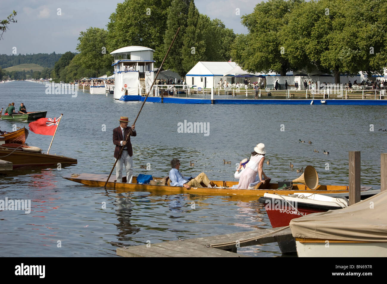 Punting at The Henley Regatta Stock Photo
