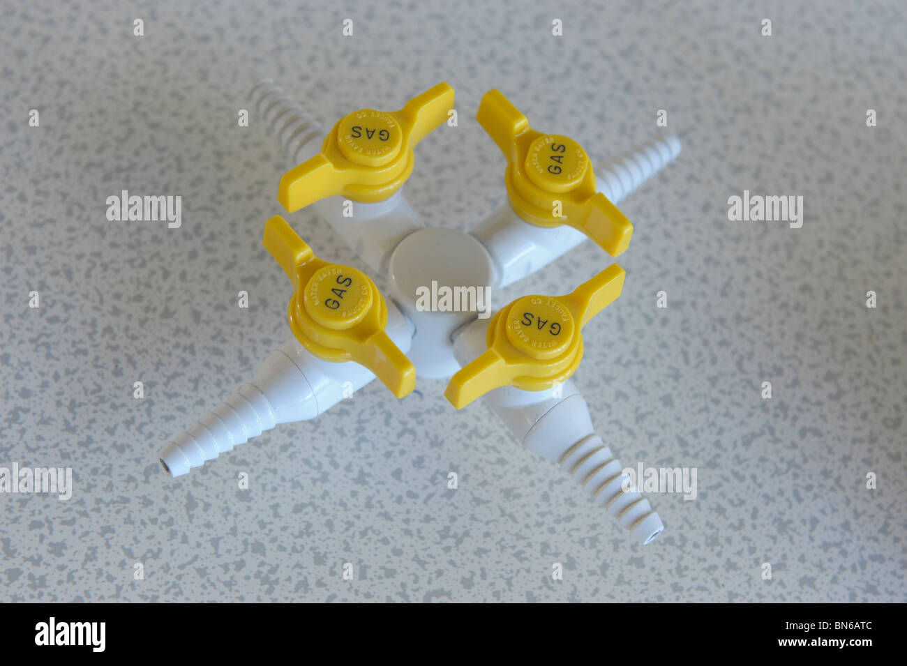 Science laboratory gas tap cluster Stock Photo Alamy