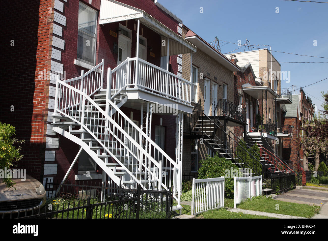 vernacular housing, Little Italy, Montreal Stock Photo