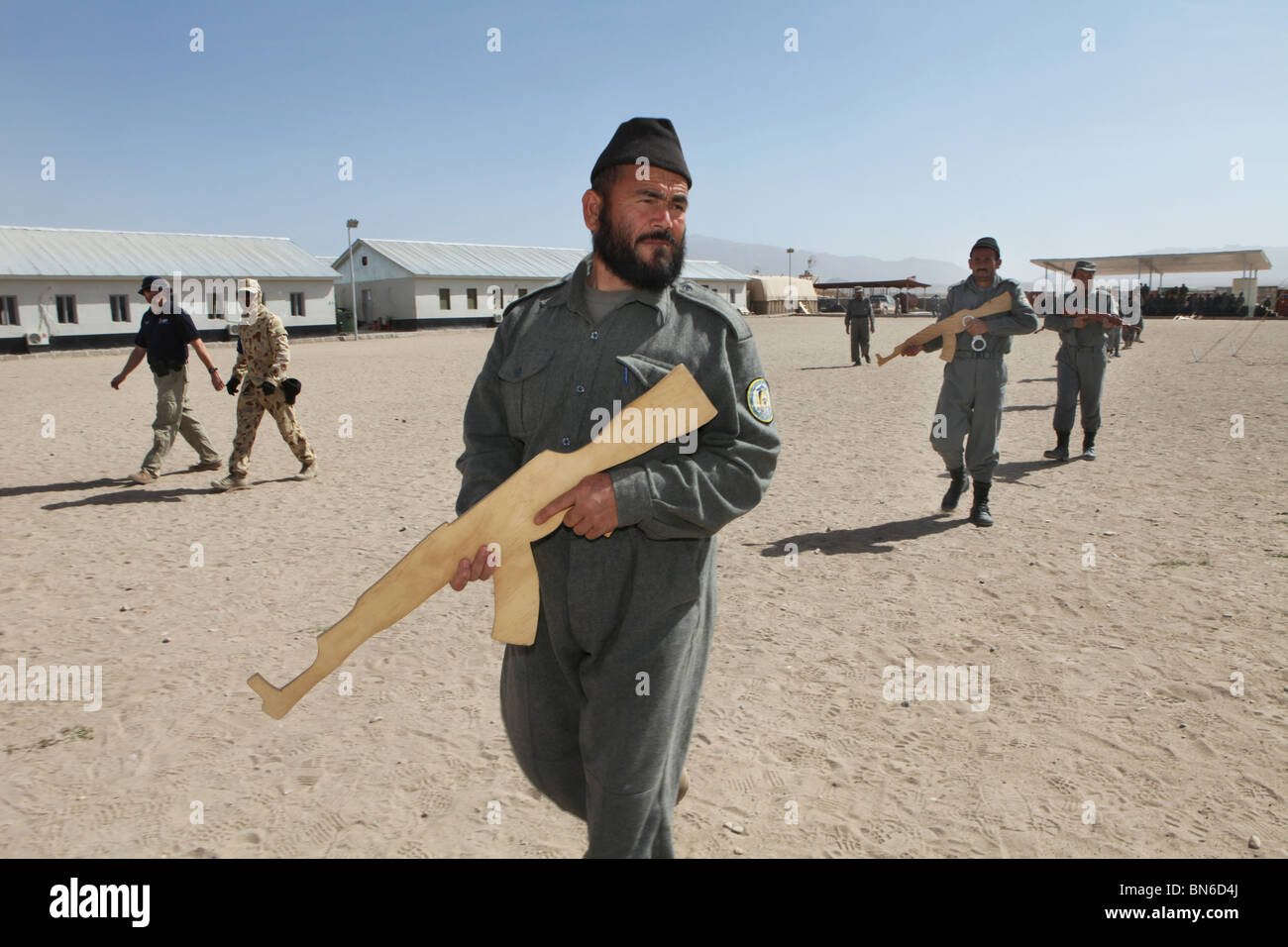 Afghan National Police being trained by ISAF/ Eupol in the trainingcentre in Tarin Kowt, Uruzgan. Stock Photo