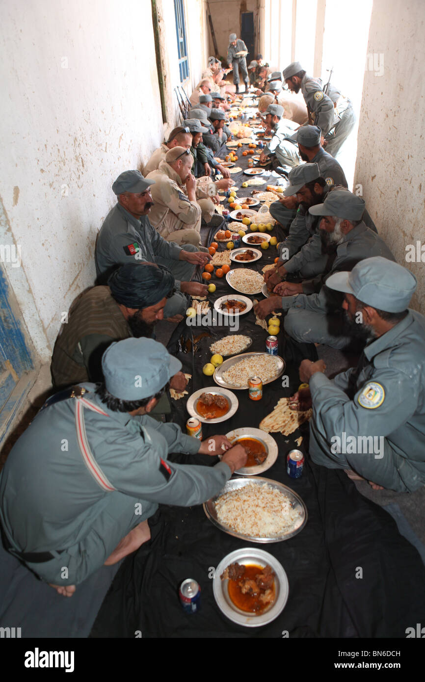 Afghan National Police being trained by ISAF/ Eupol in the trainingcentre in Tarin Kowt, Uruzgan. Stock Photo