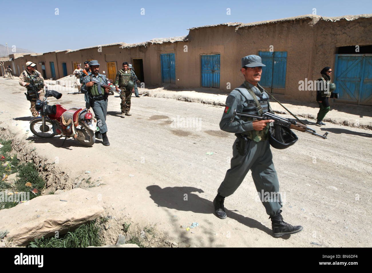 Afghan National Police being trained by ISAF/ Eupol in the trainingcentre in Tarin Kowt, Uruzgan. Stock Photo