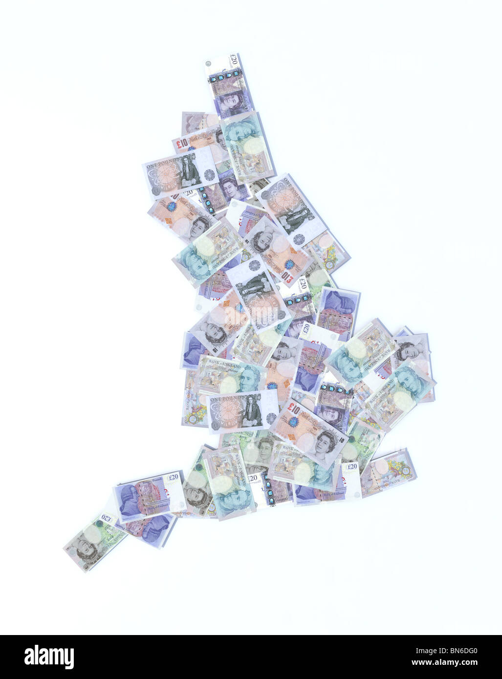 england map banknotes pound illustration Stock Photo