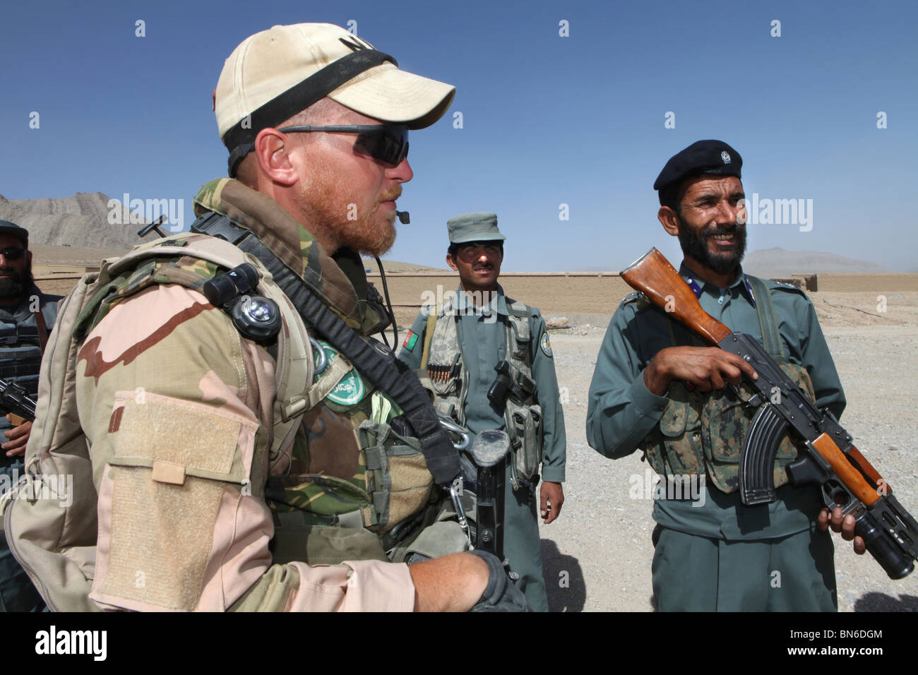 Afghan National Police being trained by ISAF/ Eupol in the trainingcentre in Tarin Kowt, Uruzgan. Stock Photo