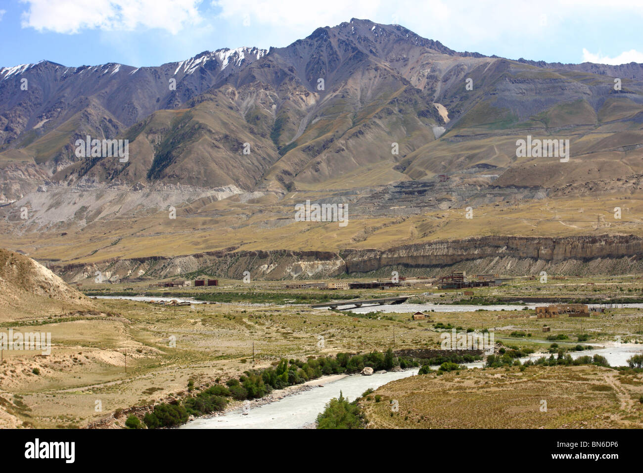Depressed and almost deserted tin-mining town of Inylchek (Engilchek), Kyrgyzstan Stock Photo