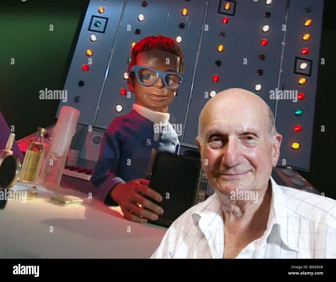 Gerry Anderson, creator of the TV series Thunderbirds and Stingray at the Wootton talks. Stock Photo