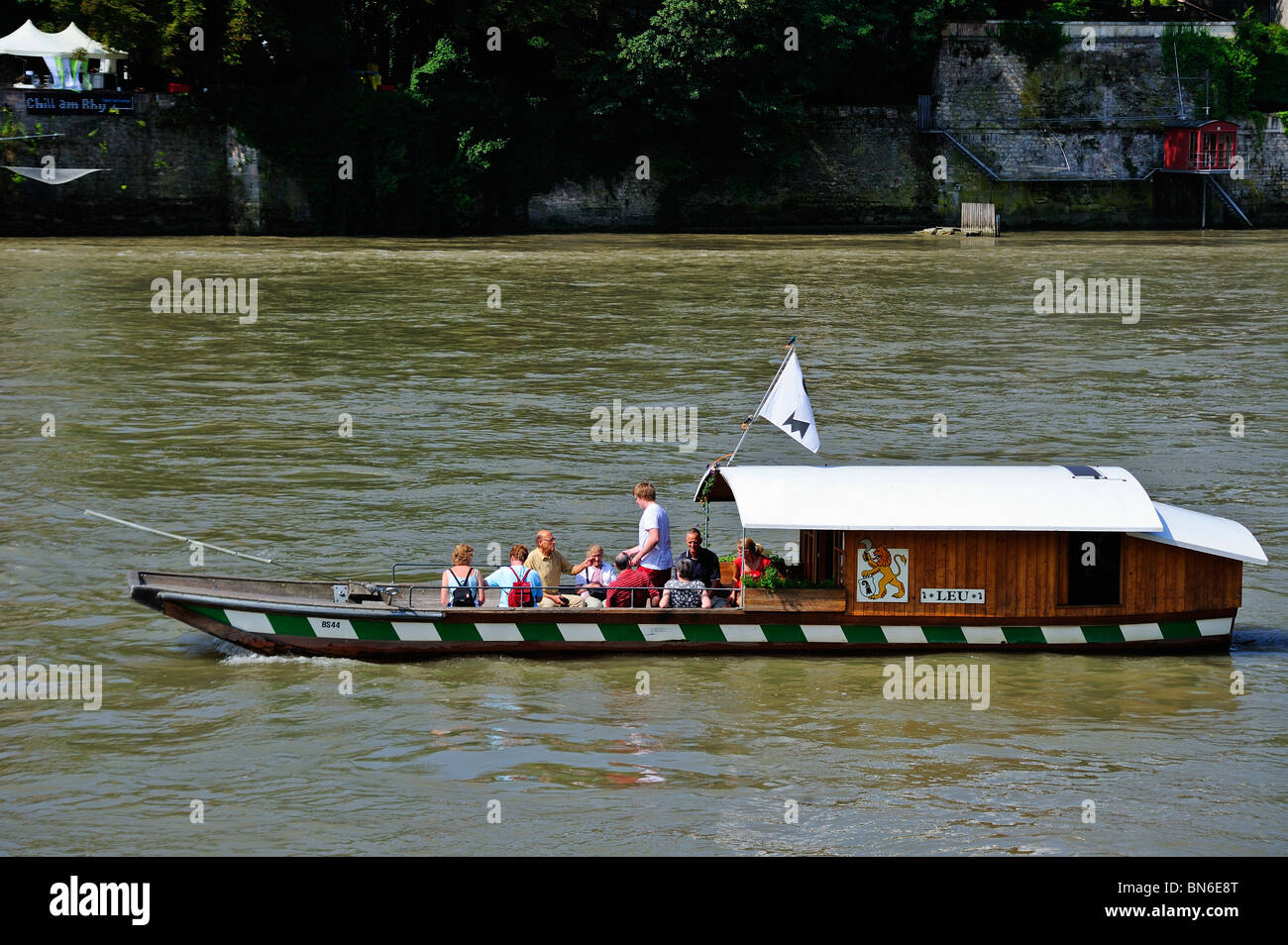 Cable ferry across the river Rhine in Basel (Basle, Bale, Basilea)  Switzerland Stock Photo - Alamy