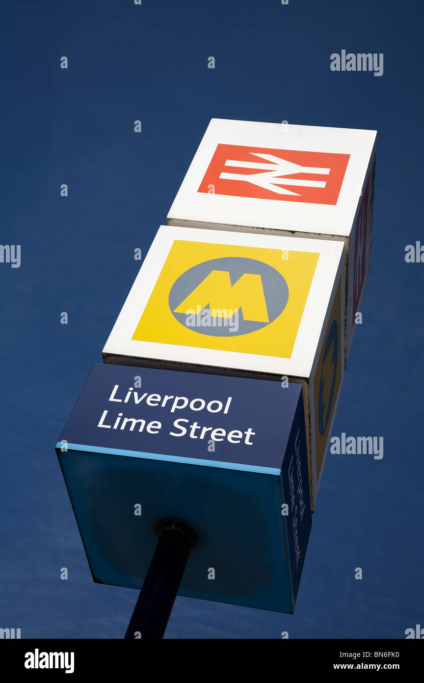 Liverpool Lime Street railway station sign Stock Photo