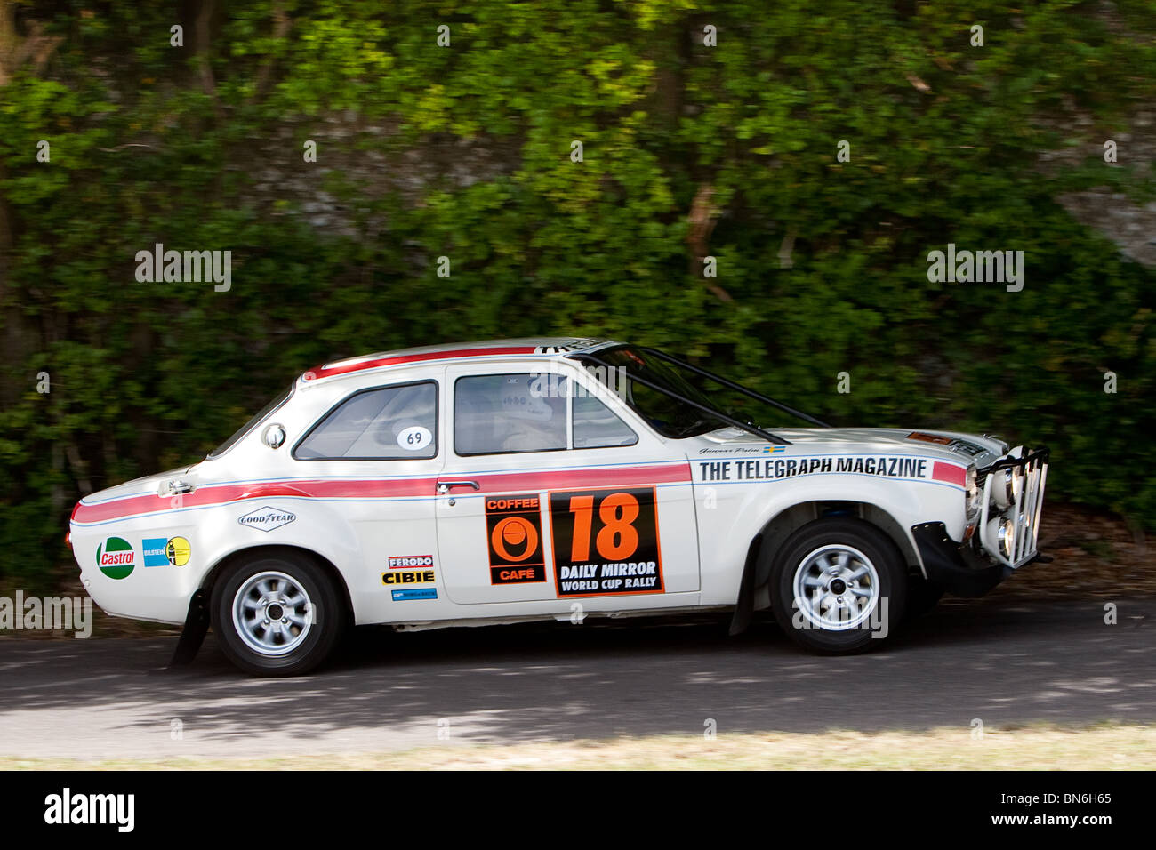 1970 Ford Escort Mk1 at the Goodwood Festival of Speed, World Cup Rally winning Car. Stock Photo