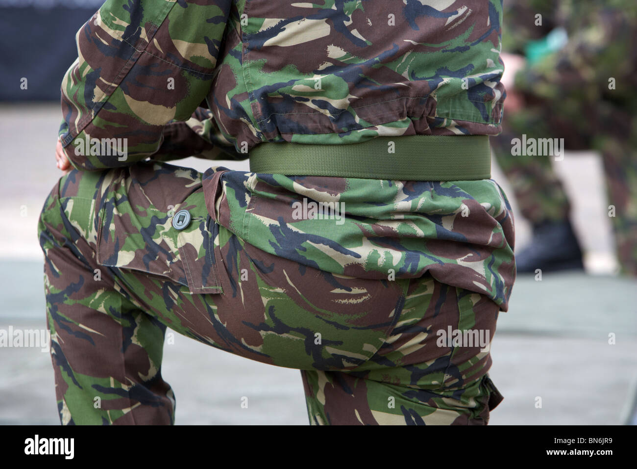 belt trousers and shirt camouflage uniform of HM Royal Marines 