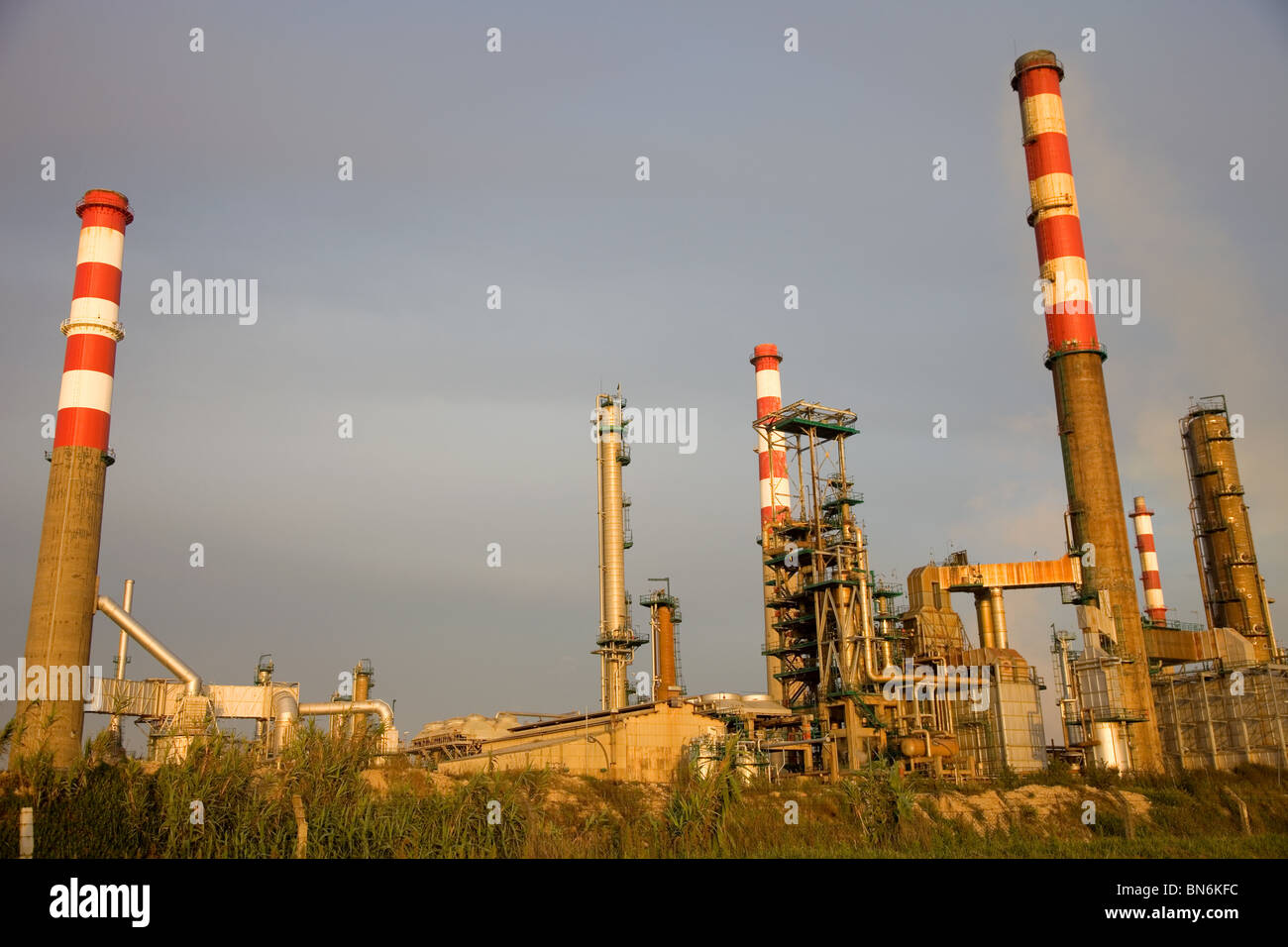 portuguese industrial power plant at sunset light Stock Photo Alamy