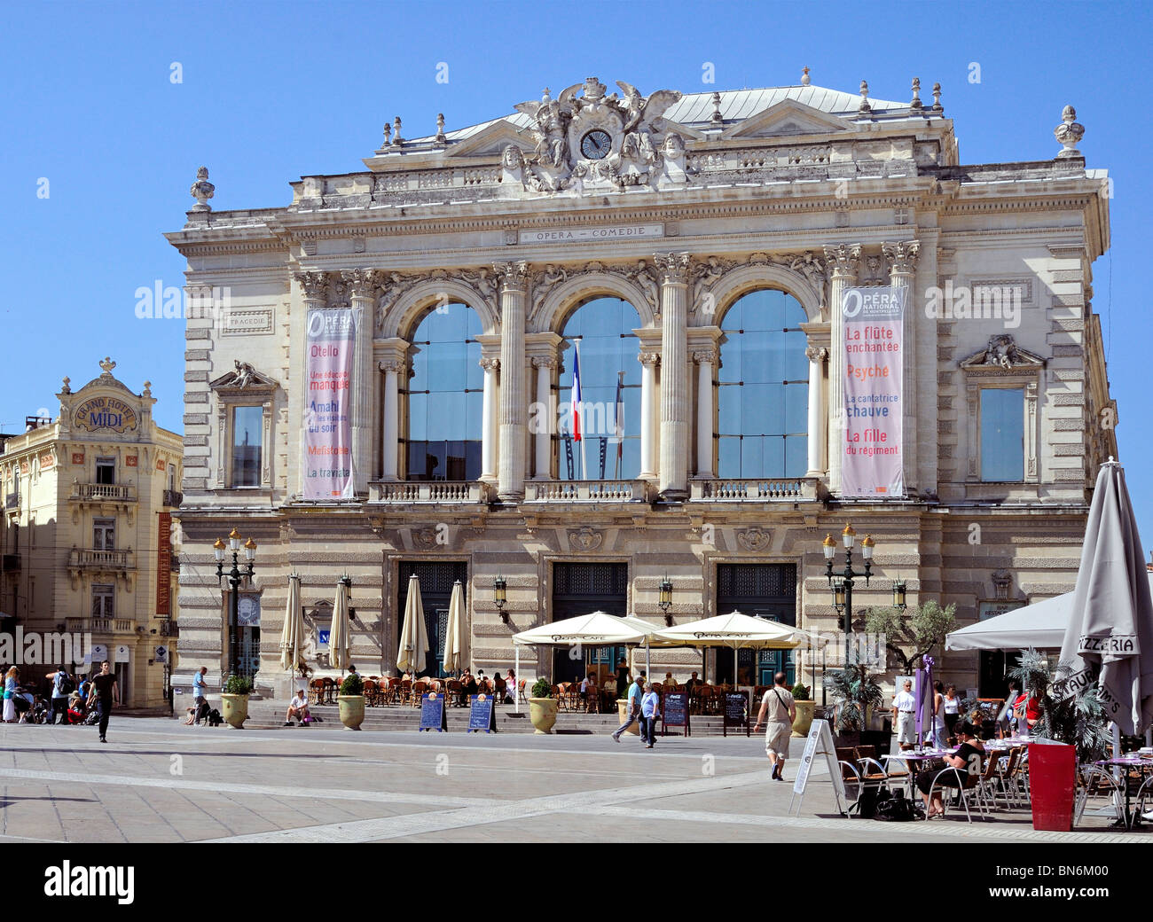 Place de la Comedie Opera, Montpellier France Stock Photo