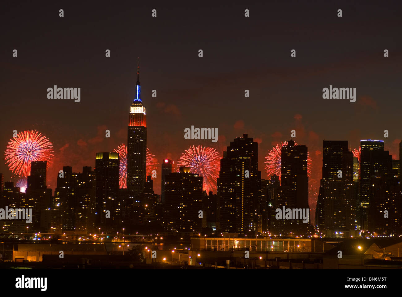 34th annual Macy's Fourth of July fireworks display in New York on Sunday, July 4, 2010. Stock Photo