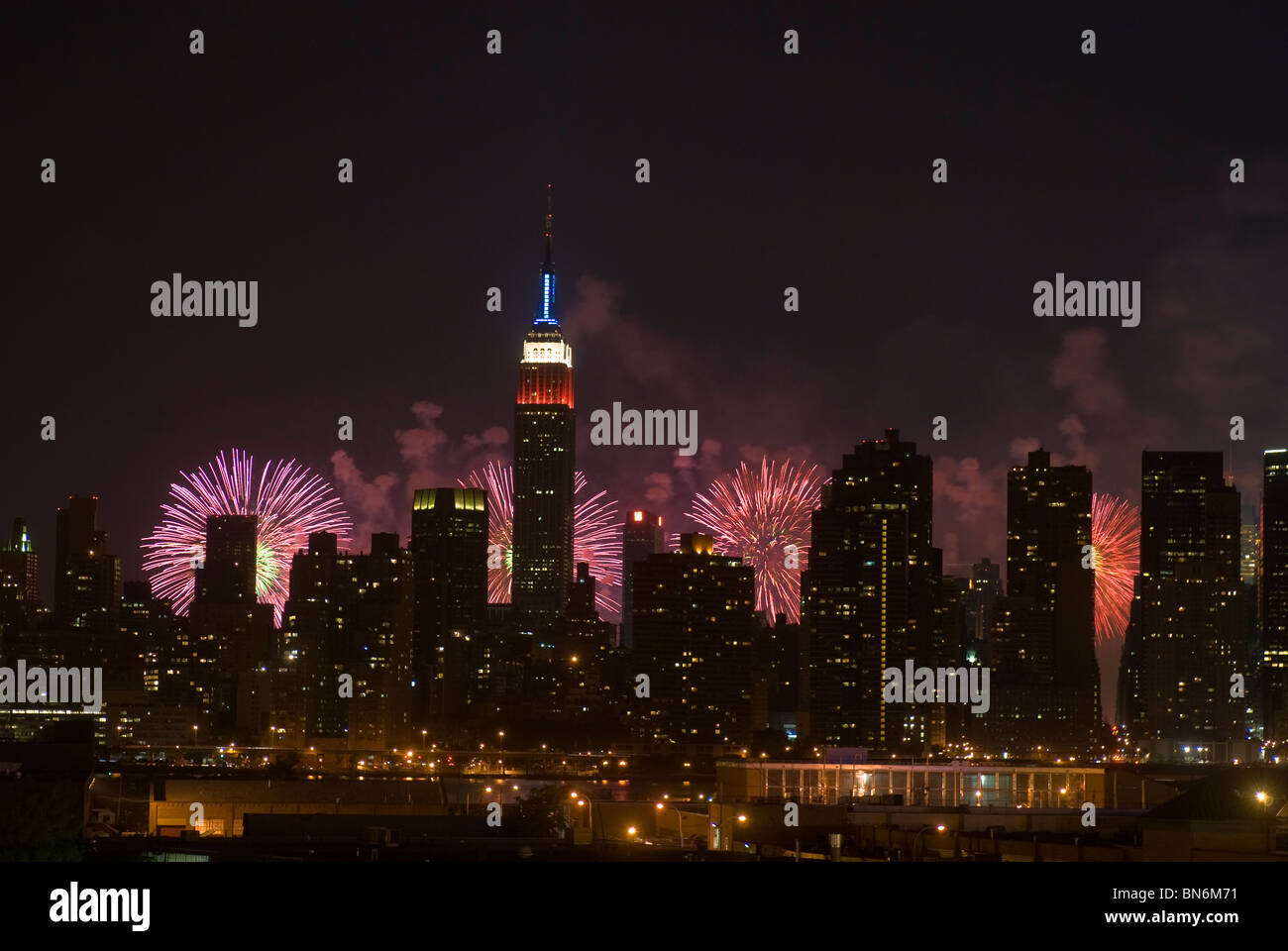 34th annual Macy's Fourth of July fireworks display in New York on Sunday, July 4, 2010. Stock Photo