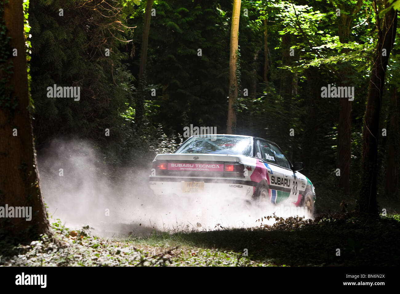 Jimmy McRae driving the  1991 Subaru Legacy at the Festival of Speed, Goodwood 2010 Stock Photo