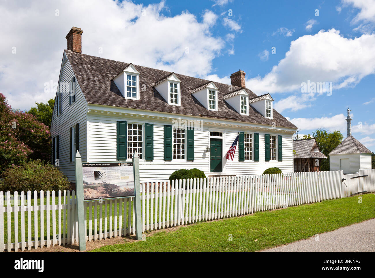 Yorktown, Virginia - Sep 2009 - Historic Dudley Digges house in Yorktown, Virginia Stock Photo