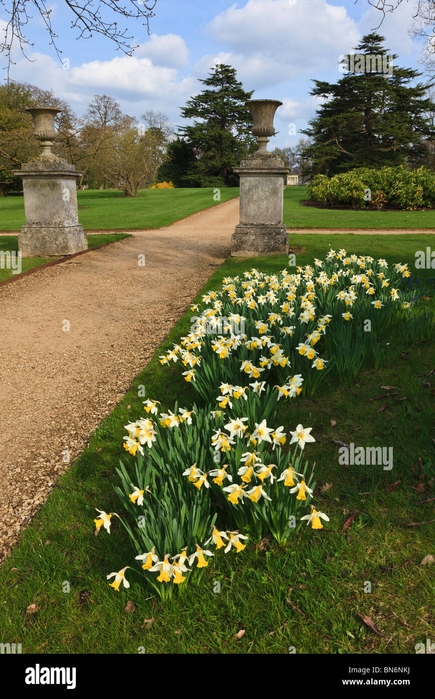Woburn Abbey gardens in spring, Bedfordshire, England Stock Photo