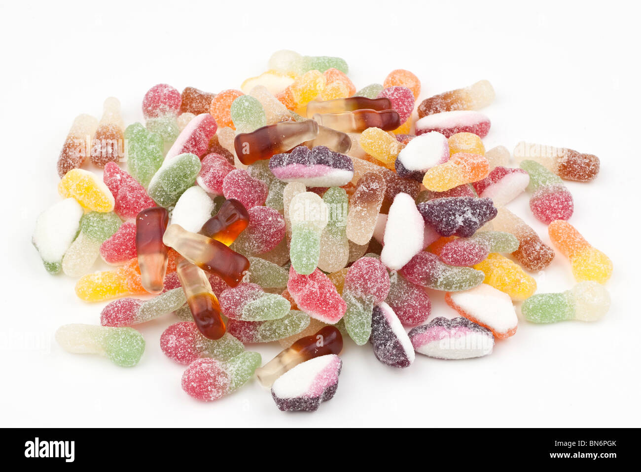 Pile of sugared chewy gum sweets Stock Photo