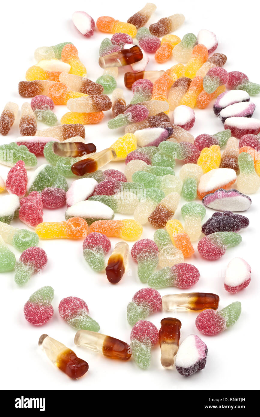 Pile of sugared chewy gum sweets Stock Photo