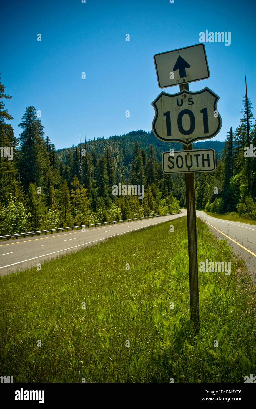 Highway 101 the 'Lost Highway', Northern California, USA Stock Photo