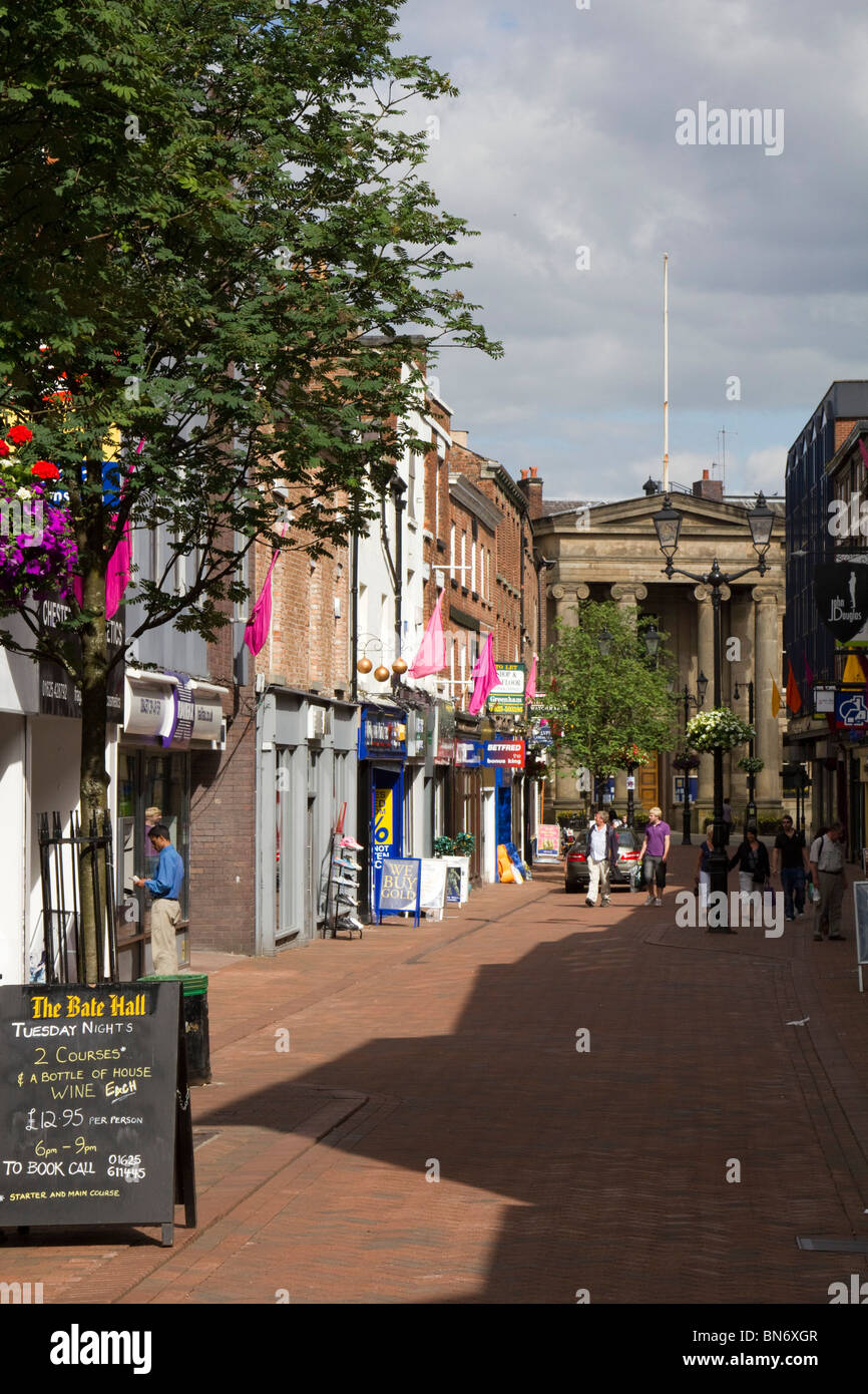 macclesfield town centre high street cheshire england uk gb Stock Photo