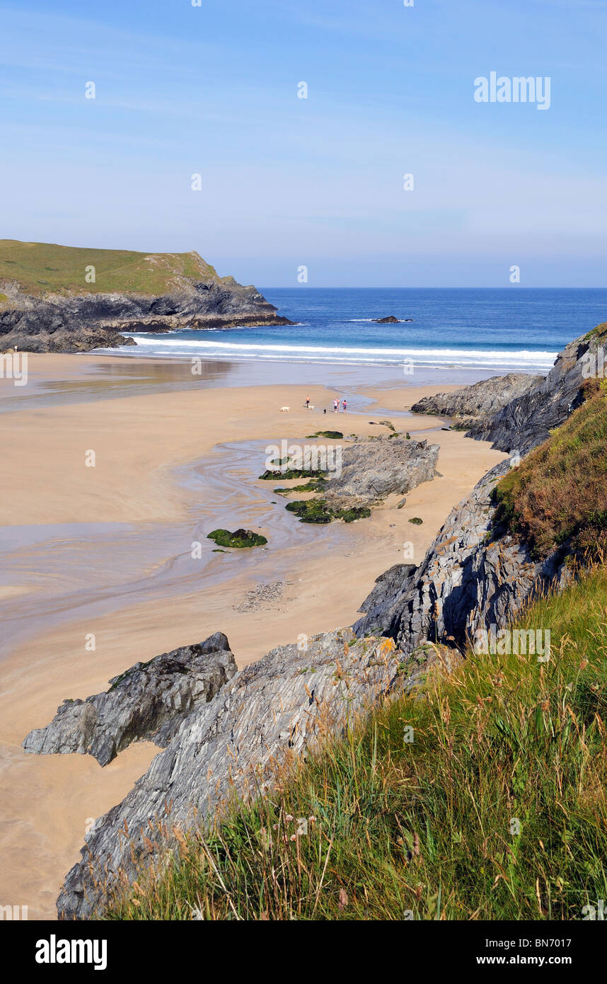 porth joke at west pentire near newquay in cornwall, uk Stock Photo