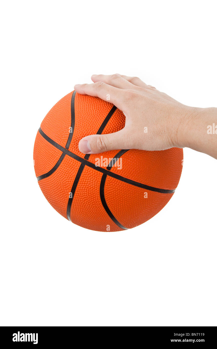 Orange Basketball with white background Stock Photo