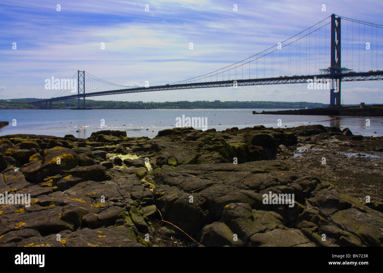 North Queensferry in fife next to the firth of forth where the famous road and rail bridges cross from Edinburgh. Stock Photo