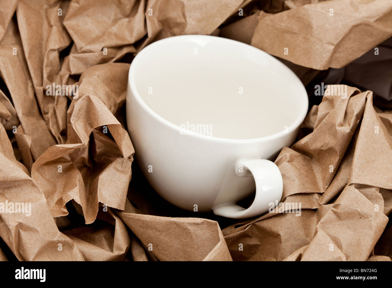 Brown Paper and cup, packing material Stock Photo Alamy