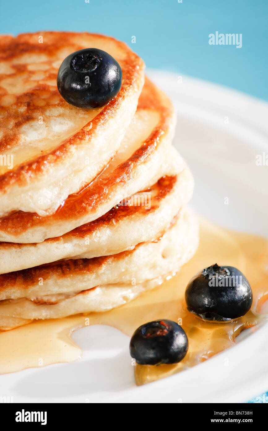 pancakes with honey and berry Stock Photo