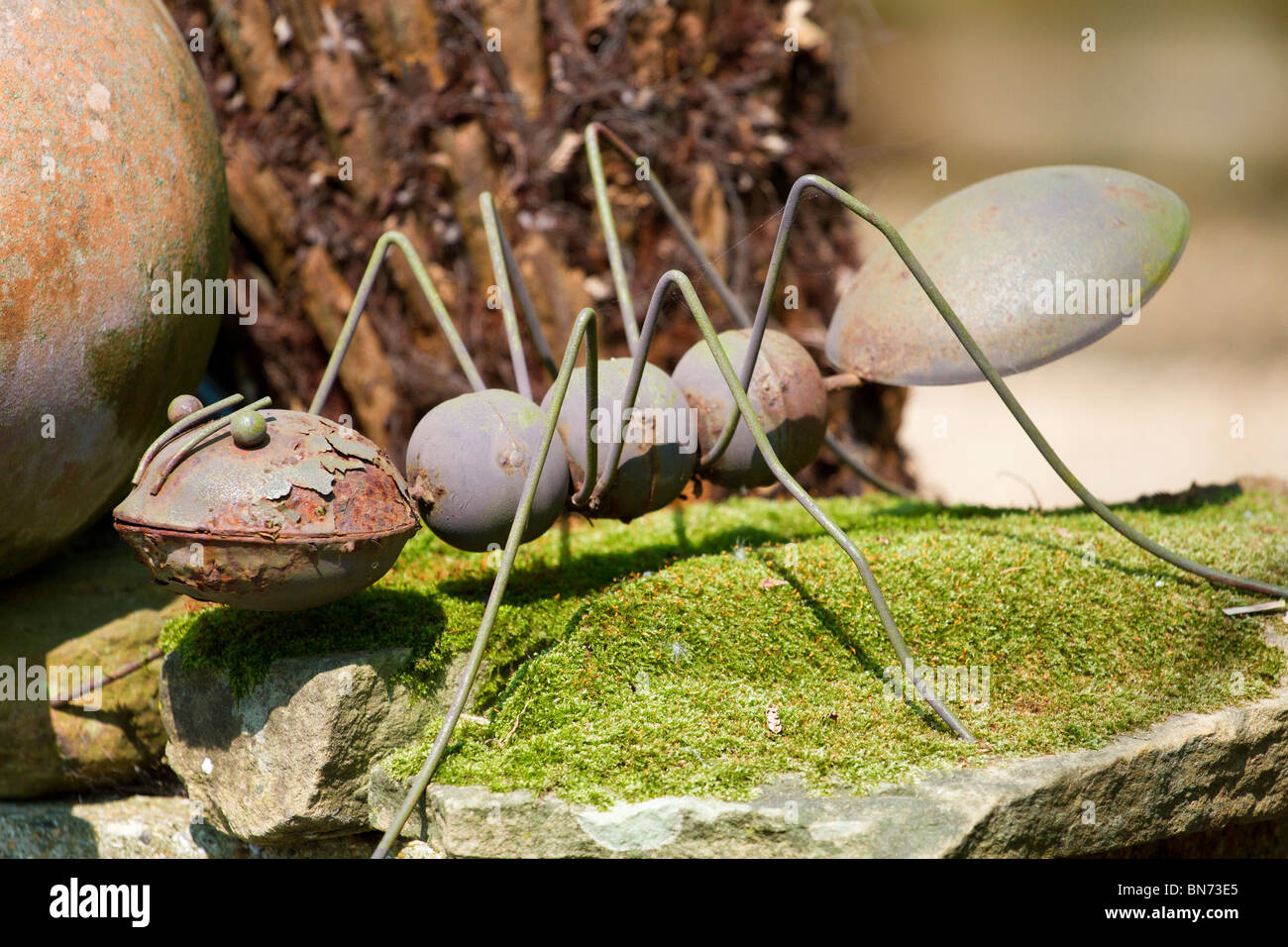 Garden ornament in the shape of a large metal Spider Stock Photo - Alamy