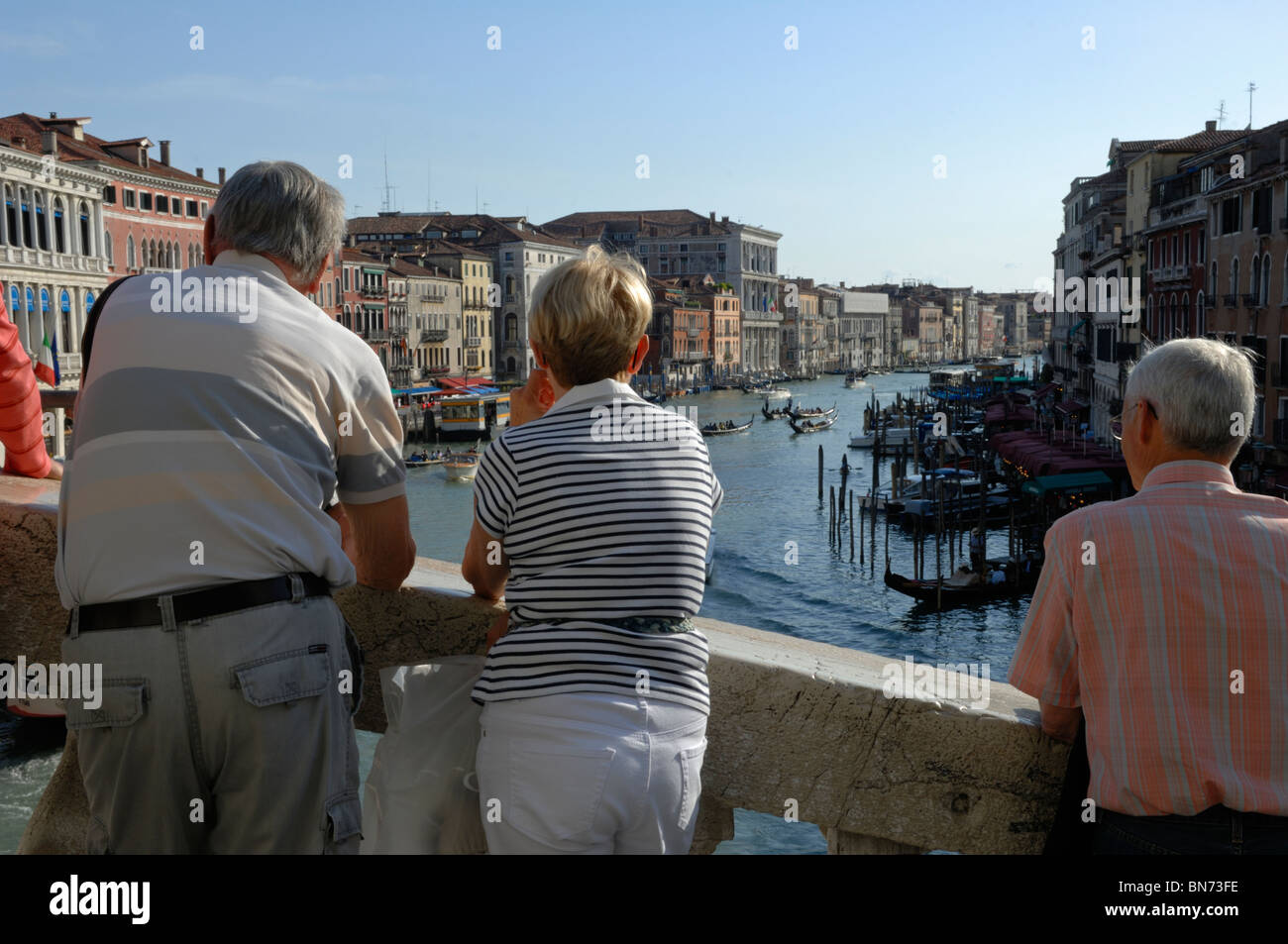 The view of the Grand Canal from the Rialto Bridge in Venice Stock ...