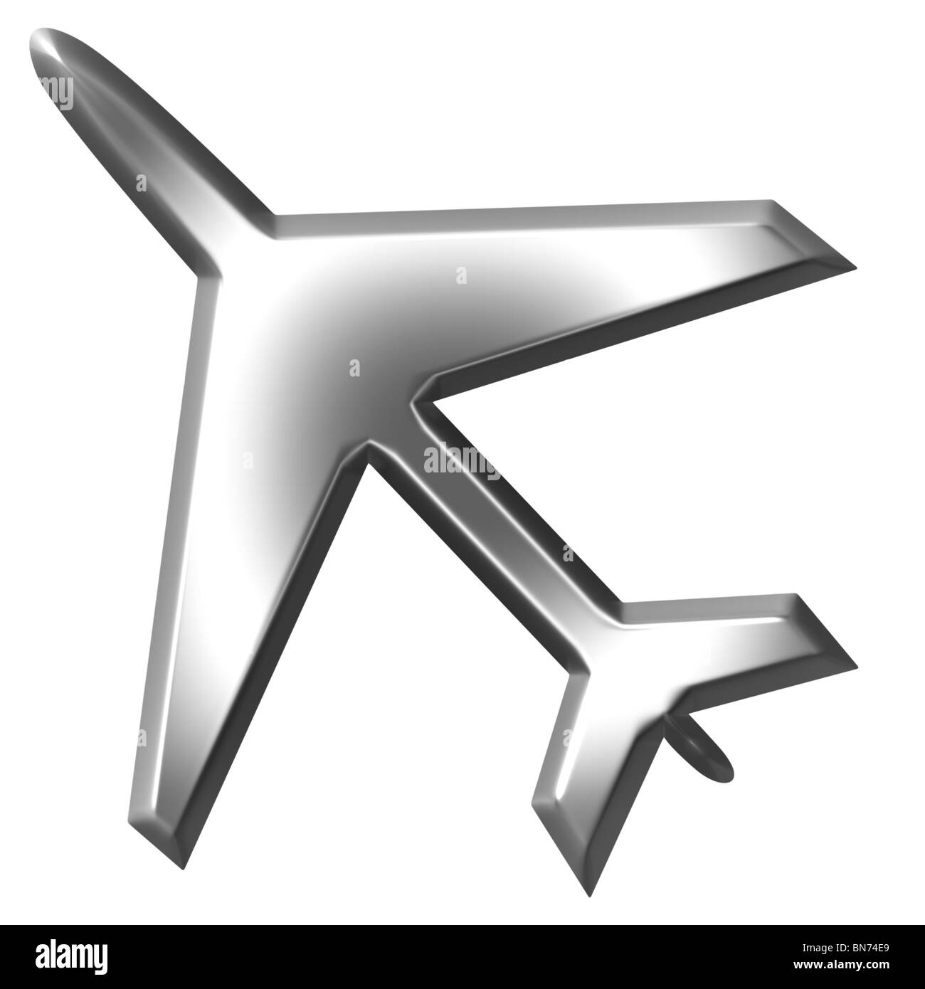 3d silver airplane Stock Photo