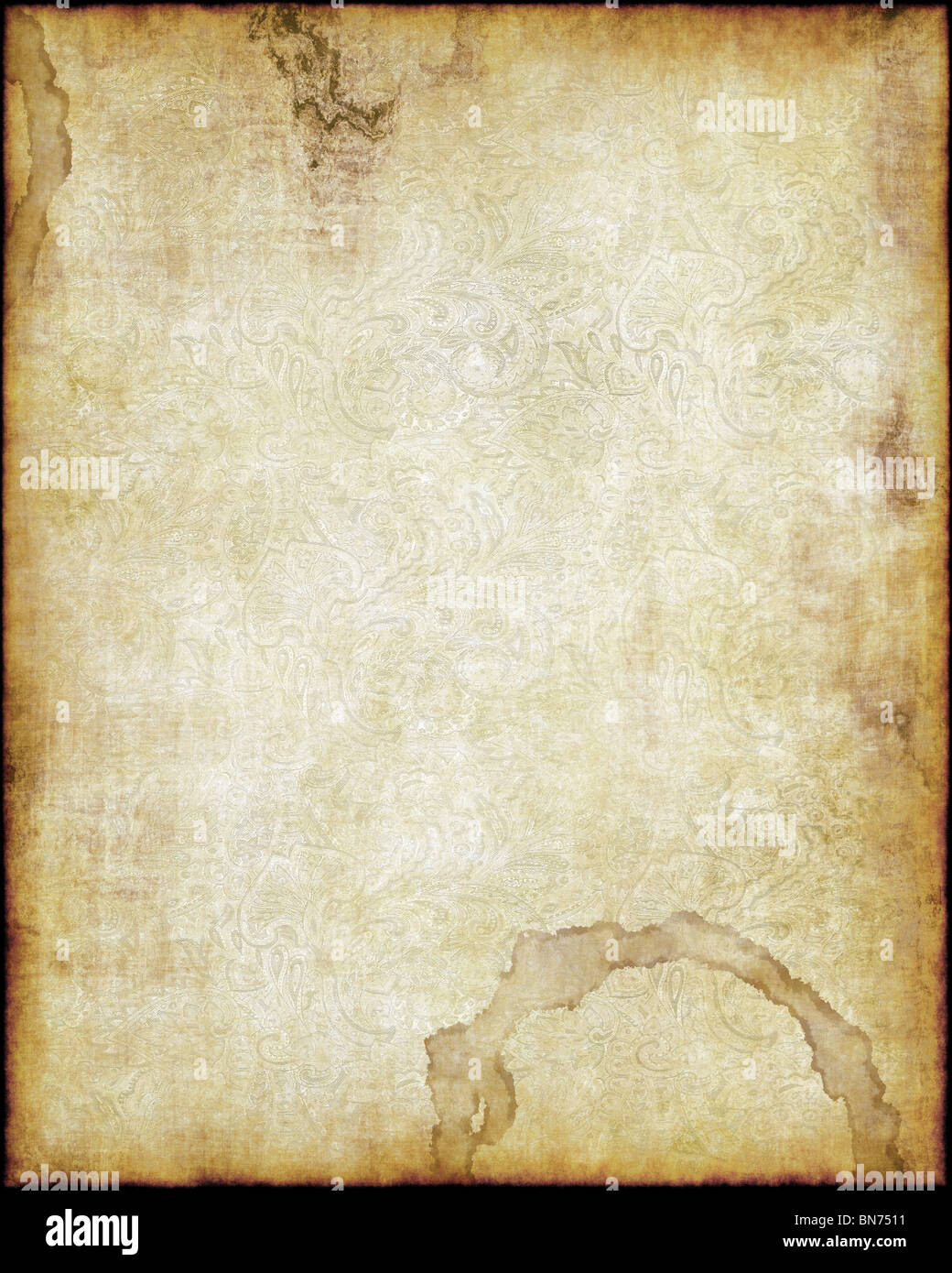 old worn parchment paper background texture image Stock Photo